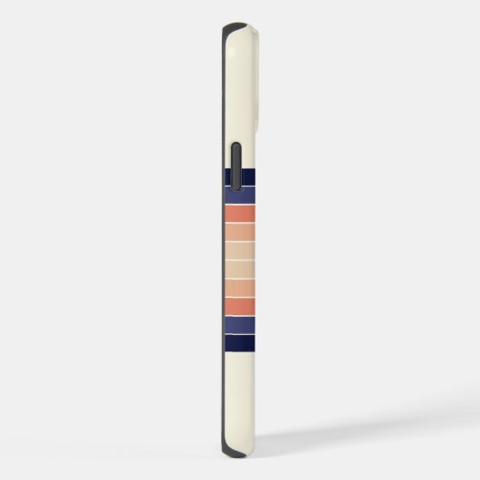 Retro Blue en Peach "Surfboard" gestreept iPhone Hoesje (Rechterkant)
