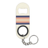 Retro Blue en Peach "Surfboard" gestreept Mini Flessenopener (Achterkant)