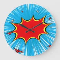 Retro Blue en Red Stars Comic Explosion