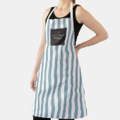 Retro Blue en White Stripes Apron Schort (Insitu)