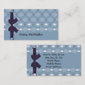 RETRO BLUE EN WITTE DIAMOND-VISITEKAARTJES VISITEKAARTJE (Voorkant / Achterkant)