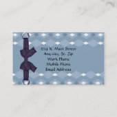 RETRO BLUE EN WITTE DIAMOND-VISITEKAARTJES VISITEKAARTJE (Achterkant)