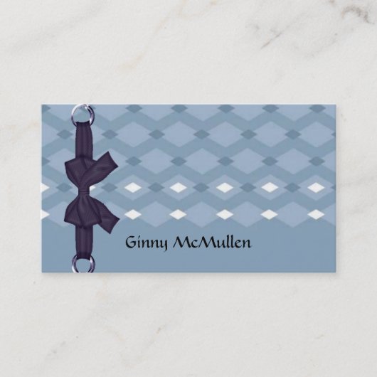 RETRO BLUE EN WITTE DIAMOND-VISITEKAARTJES VISITEKAARTJE (Voorkant)