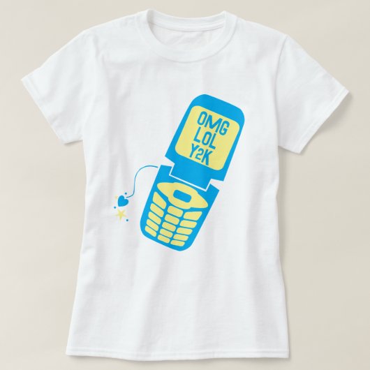 Retro Blue Flip Phone T-Shirt (Design voorkant)