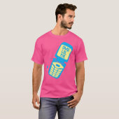 Retro Blue Flip Phone T-Shirt (Voorkant volledig)