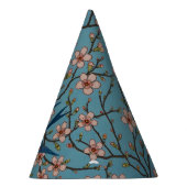 Retro Blue Floral Swallow Pattern by Walter Crane Feesthoedjes (Rechts)
