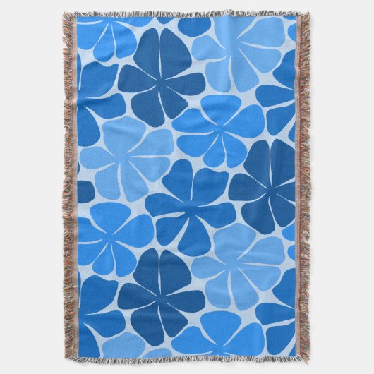 Retro Blue Flowers - abstracte charme Deken (Voorkant Verticaal)