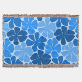 Retro Blue Flowers - abstracte charme Deken (Voorkant)