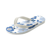 Retro Blue Flowers Kinder Teenslippers (Schuin)