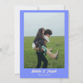 Retro Blue Funky Bold Modern Unique Fun Wedding Save The Date (Achterkant)