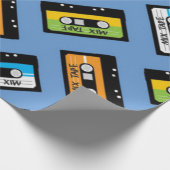 Retro Blue Geek Nerd verjaardag 1980  Cadeaupapier (Hoek)