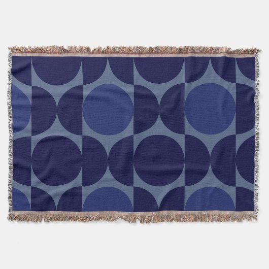 Retro Blue geometrisch Deken (Voorkant)