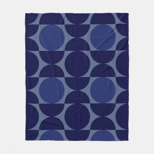 Retro Blue geometrisch Fleece Deken (Voorkant)