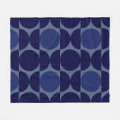 Retro Blue geometrisch Fleece Deken (Voorkant (Horizontaal))