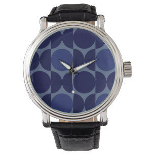 Retro Blue geometrisch Horloge
