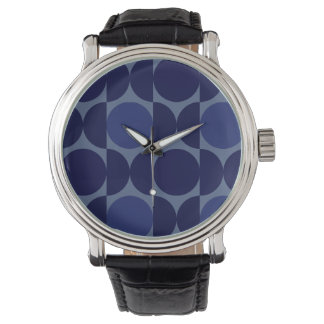Retro Blue geometrisch Horloge