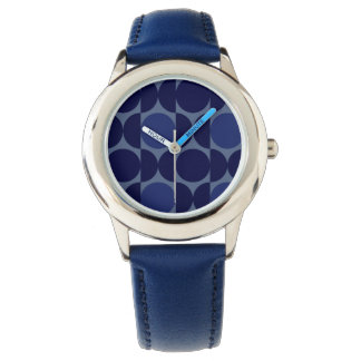 Retro Blue geometrisch Horloge