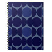 Retro Blue geometrisch Notitieboek (Voorkant)