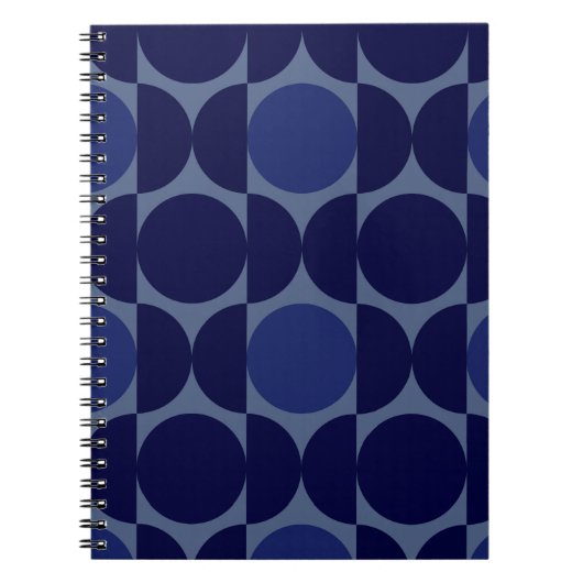 Retro Blue geometrisch Notitieboek (Voorkant)