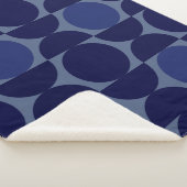 Retro Blue geometrisch Sherpa Deken (3/4)
