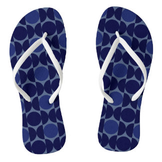 Retro Blue geometrisch Teenslippers