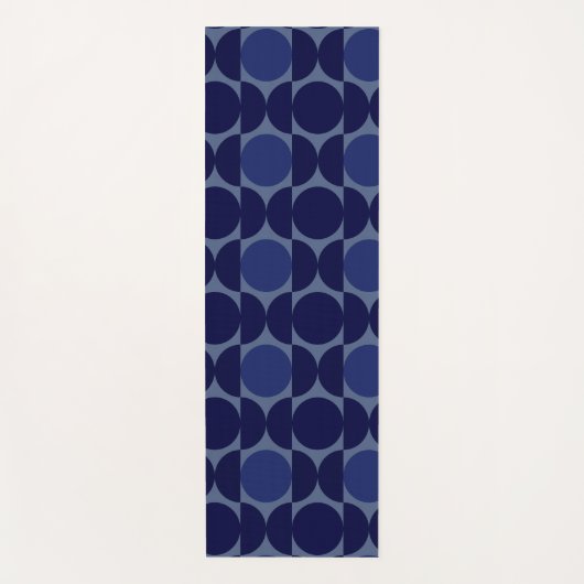 Retro Blue geometrisch Yogamat (Voorkant)
