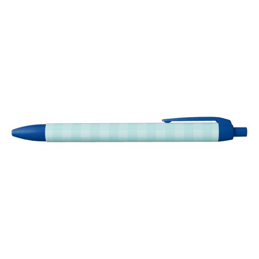 Retro Blue Gingham Checkered Pattern Achtergrond Zwarte Inkt Pen (Bovenkant)