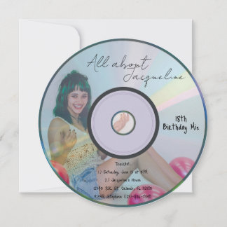 Retro Blue Girls Music CD Verjaardag Kaart
