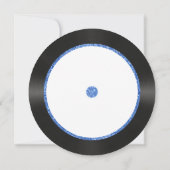 Retro Blue Glitter Vinyl Record Verjaardagsfeest Kaart (Achterkant)