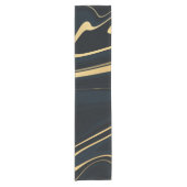 Retro Blue Golf Swirl Liquid Painting Design Korte Tafelloper (Voorkant)