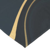 Retro Blue Golf Swirl Liquid Painting Design Korte Tafelloper (Hoek)