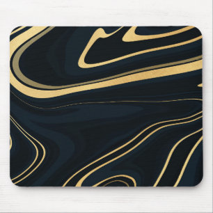 Retro Blue Golf Swirl Liquid Painting Design Muismat