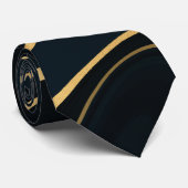 Retro Blue Golf Swirl Liquid Painting Design Stropdas (Opgerold)