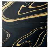 Retro Blue Golf Swirl Liquid Painting Design Tegeltje (Voorkant)