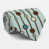 Retro Blue Green Circles 2 stijl patterned necktie Stropdas (Opgerold)