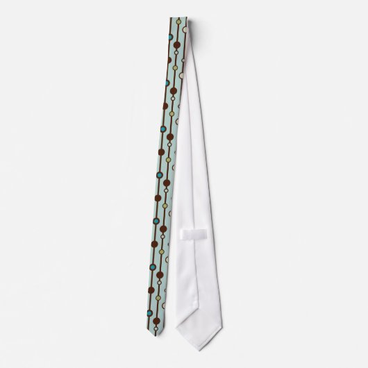 Retro Blue Green Circles 2 stijl patterned necktie Stropdas (Achterkant)