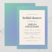 Retro Blue Green Gradiënt Uniek Vrijgezellenfeest Kaart (Voorkant / Achterkant)