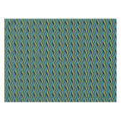 Retro Blue Green Grey Zee Waves Patroon Tafelkleed (Voorkant (Horizontaal))