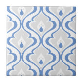 Retro Blue Grey Abstract Pattern Decorative Tile Tegeltje (Voorkant)