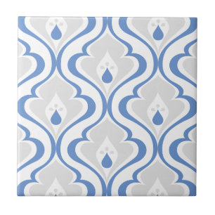 Retro Blue Grey Abstract Pattern Decorative Tile Tegeltje