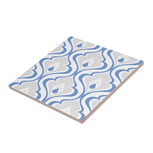Retro Blue Grey Abstract Pattern Decorative Tile Tegeltje (Zijkant)