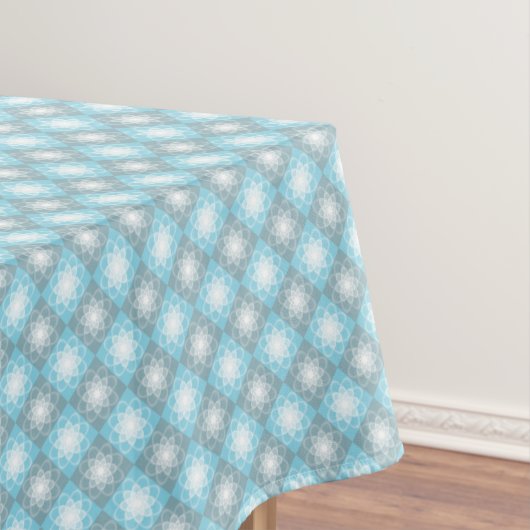 Retro Blue & Grey Geometric Pattern Rechthoek Tafelkleed (Voorbeeld)