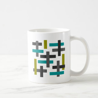 Retro Blue, groen, grijs Abstract Koffiemok