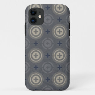 Retro Blue Grunge Polka Dot Design Case-Mate iPhone Case
