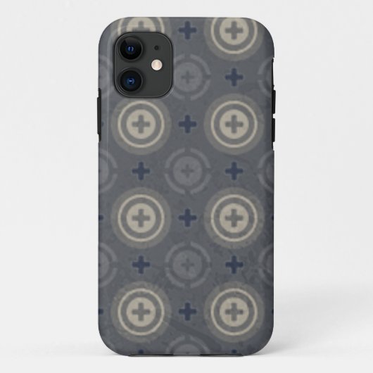 Retro Blue Grunge Polka Dot Design Case-Mate iPhone Case (Achterkant)