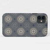 Retro Blue Grunge Polka Dot Design Case-Mate iPhone Case (Achterkant (horizontaal))