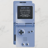 Retro Blue Handheld Gaming Birthday Invitation Kaart (Voorkant / Achterkant)