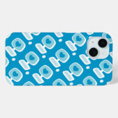 Retro Blue Heart Computer Geeky iPhone Case (Achterkant (horizontaal))