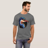 Retro Blue Heron Classic Chill Vibes T-shirt (Voorkant volledig)