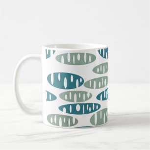 Retro Blue Holey Ovalen Coffee Mok
